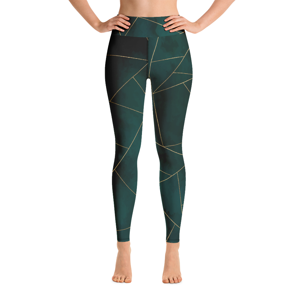 Green Mosaic Yoga Leggings - Avocadista