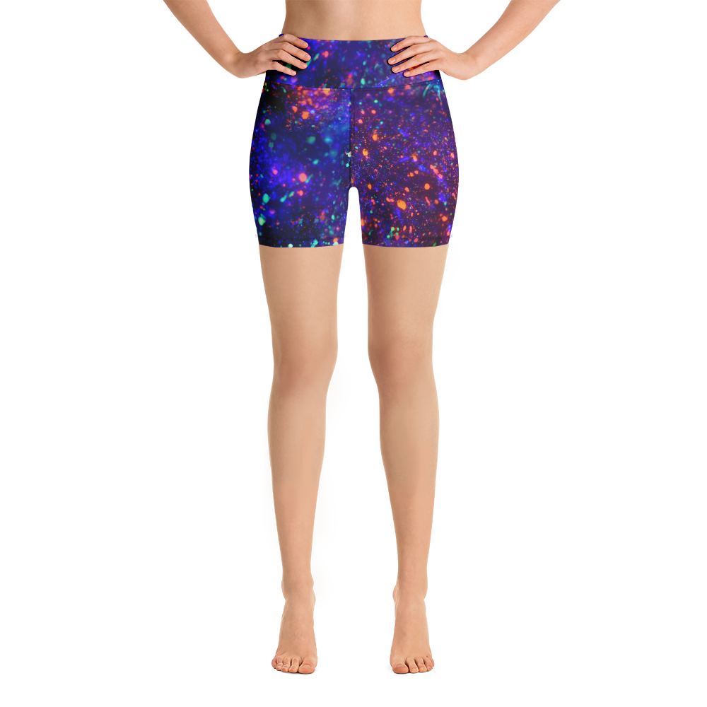 Neon Glitter Yoga Shorts - Avocadista