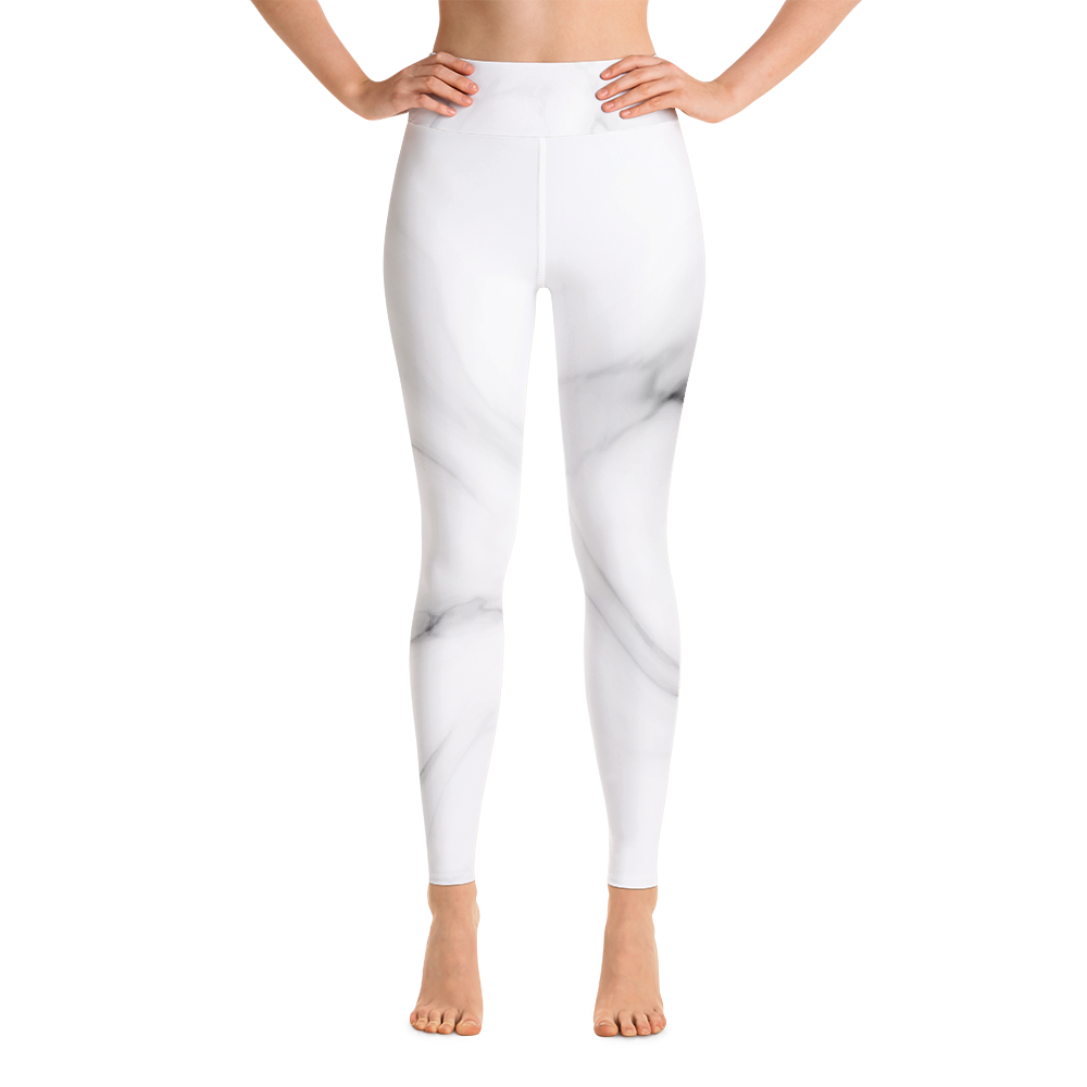 White Marble Gym Leggings. - Want That Trend