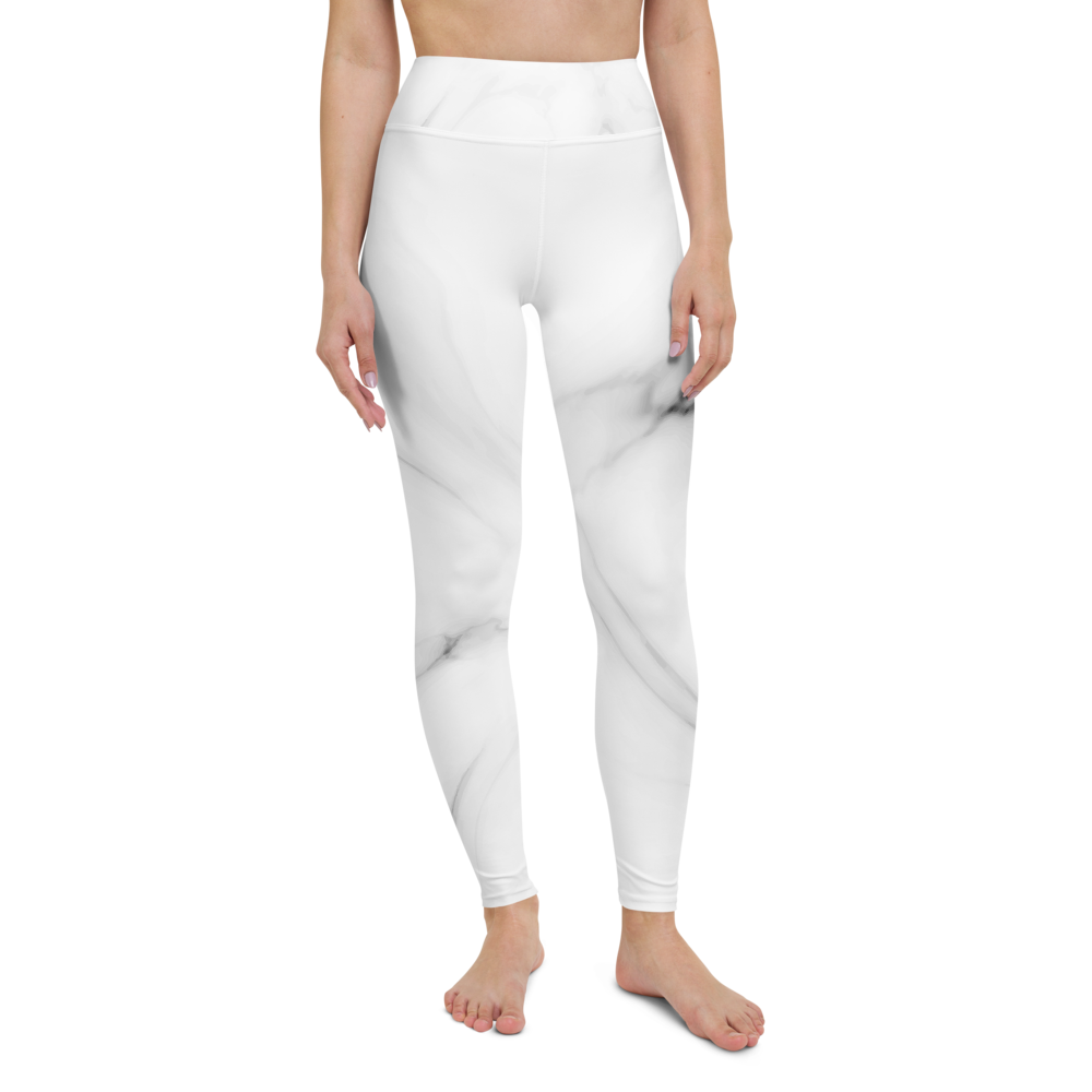 White Marble Yoga Leggings - Avocadista